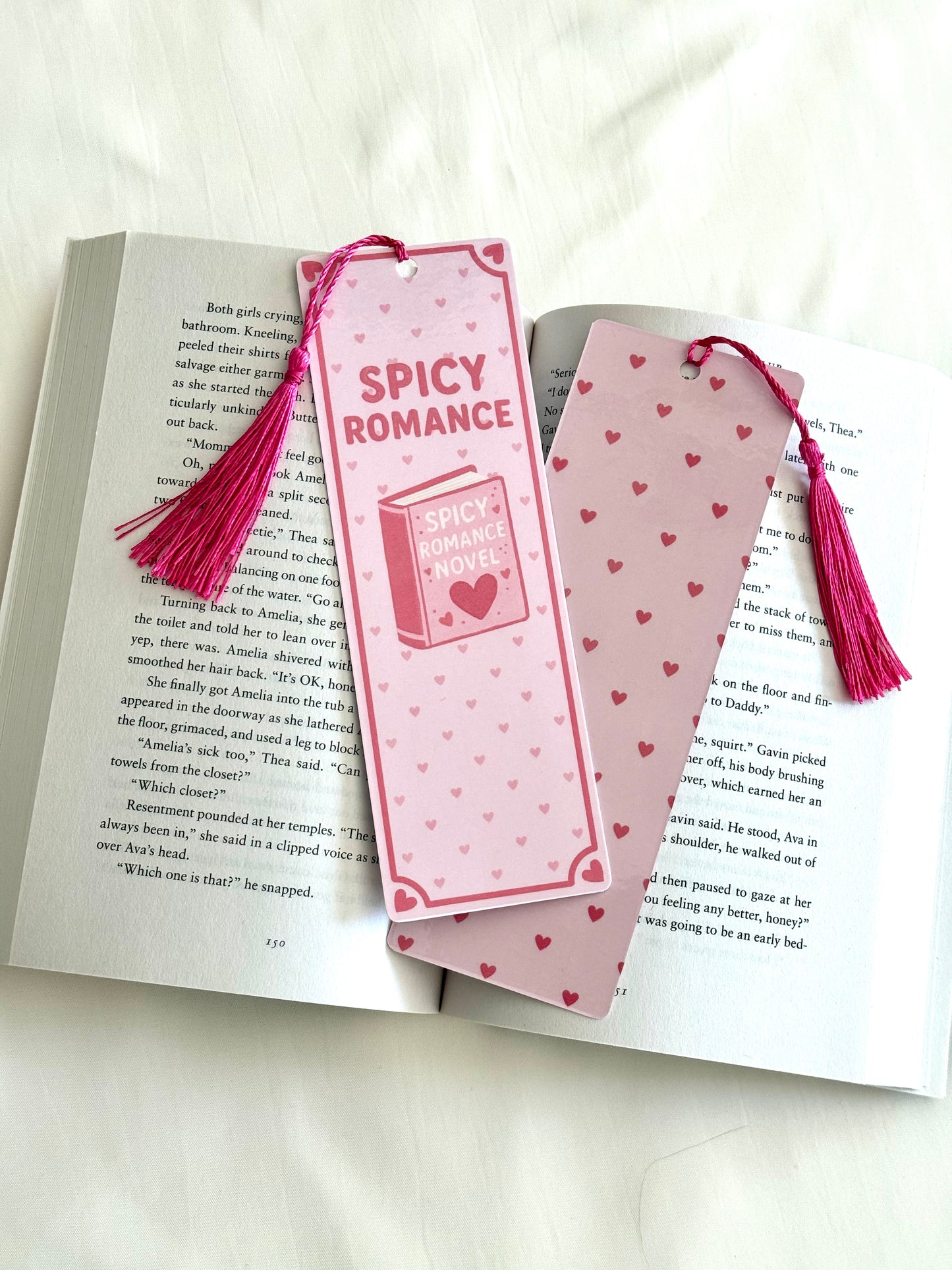 Marque-page " SPICY ROMANCE " Rose đź©·