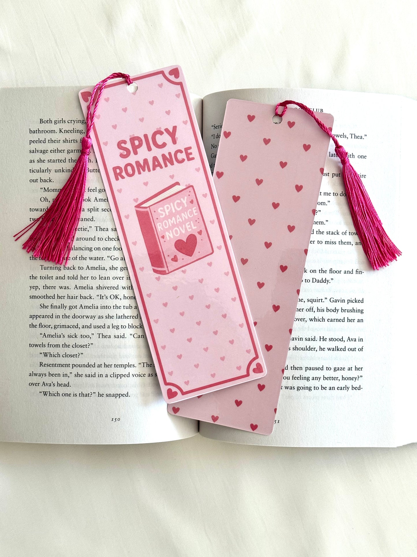 Marque-page " SPICY ROMANCE " Rose đź©·