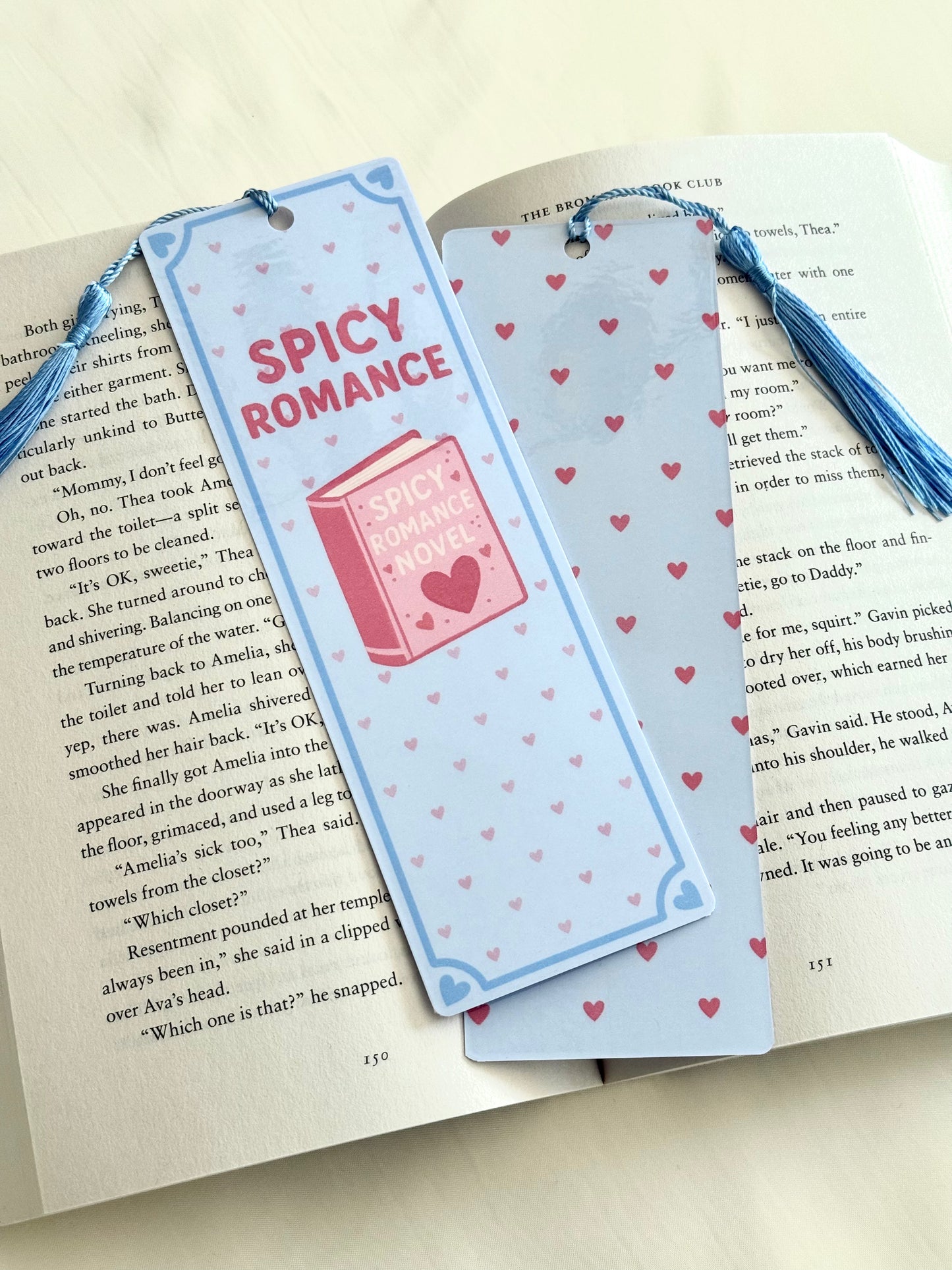 Marque-page " SPICY ROMANCE " Bleu 🩵